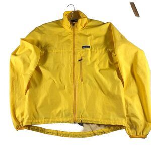 Vintage 90s Patagonia Full Zip Yellow Windbreaker Lightweight Rain Jacket Sz M